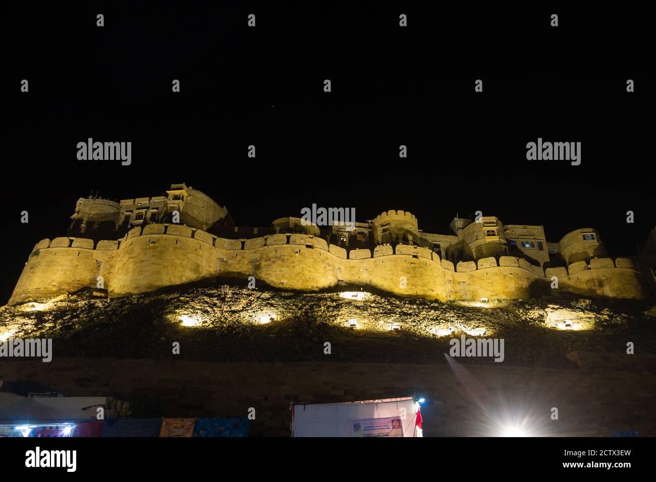 Jaisalmer, Rajasthan, India- Feb 18,2020.Inside Vista di Fort da Manik Chowk in serata. Foto Stock