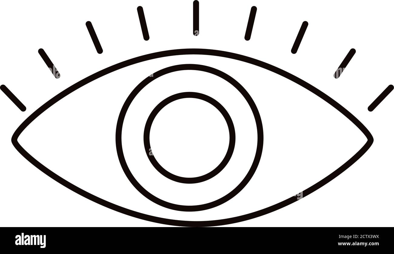 disegno vettoriale dell'icona dello stile della linea dell'organo umano dell'occhio Illustrazione Vettoriale