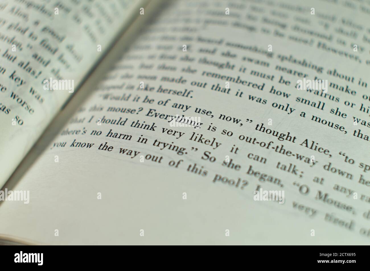 Primo piano del libro in inglese Foto Stock