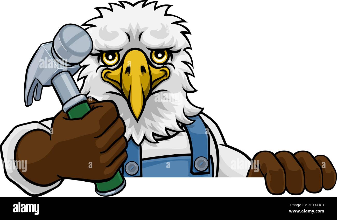 Eagle falegname tuttofare Builder Azienda martello Illustrazione Vettoriale