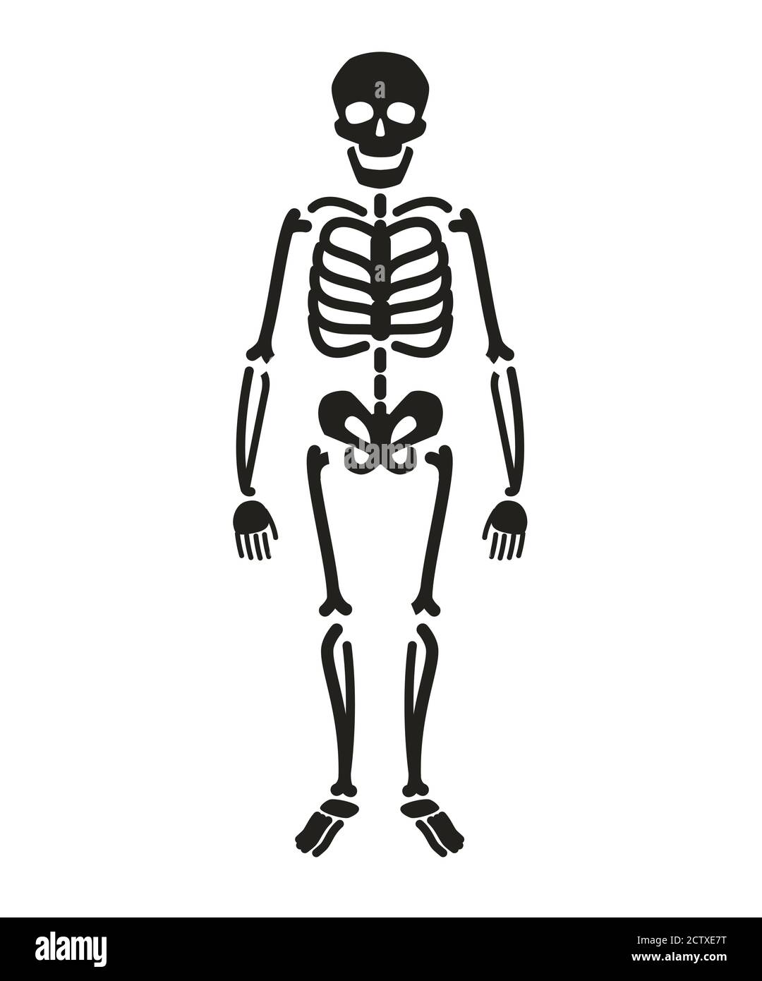 Silhouette scheletrica a tutta lunghezza. Vettore simbolo Halloween Illustrazione Vettoriale