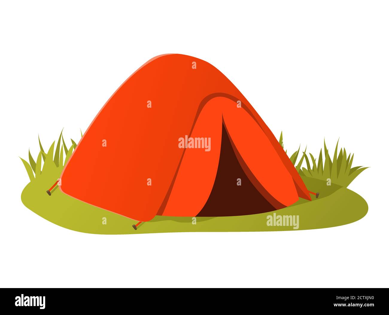 Tenda da campeggio escursionistico. Campeggio turistico in viaggio all'aperto. Illustrazione Vettoriale