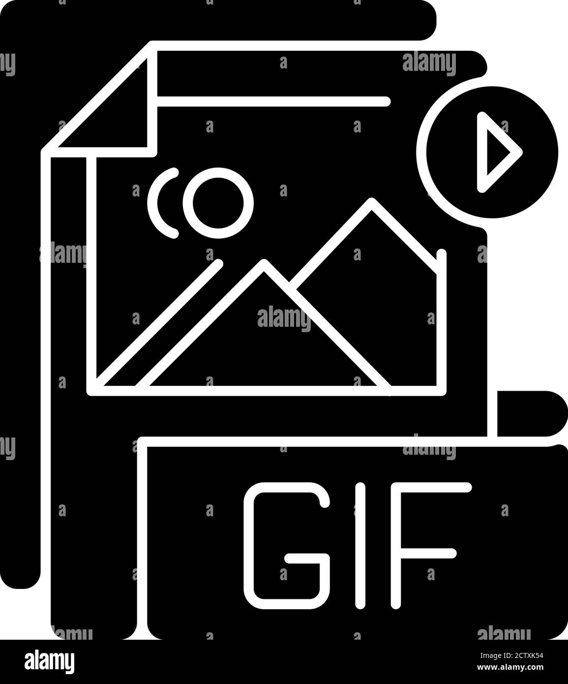 Icona glifo nero del file GIF Illustrazione Vettoriale