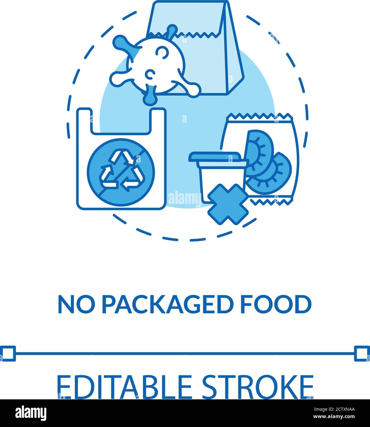 Nessuna icona di concetto di cibo confezionato Illustrazione Vettoriale