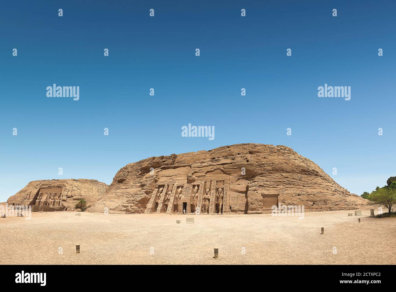 Templi di Abu Simbel, Abu Simbel, Egitto. Patrimonio dell'umanità dell'UNESCO Foto Stock