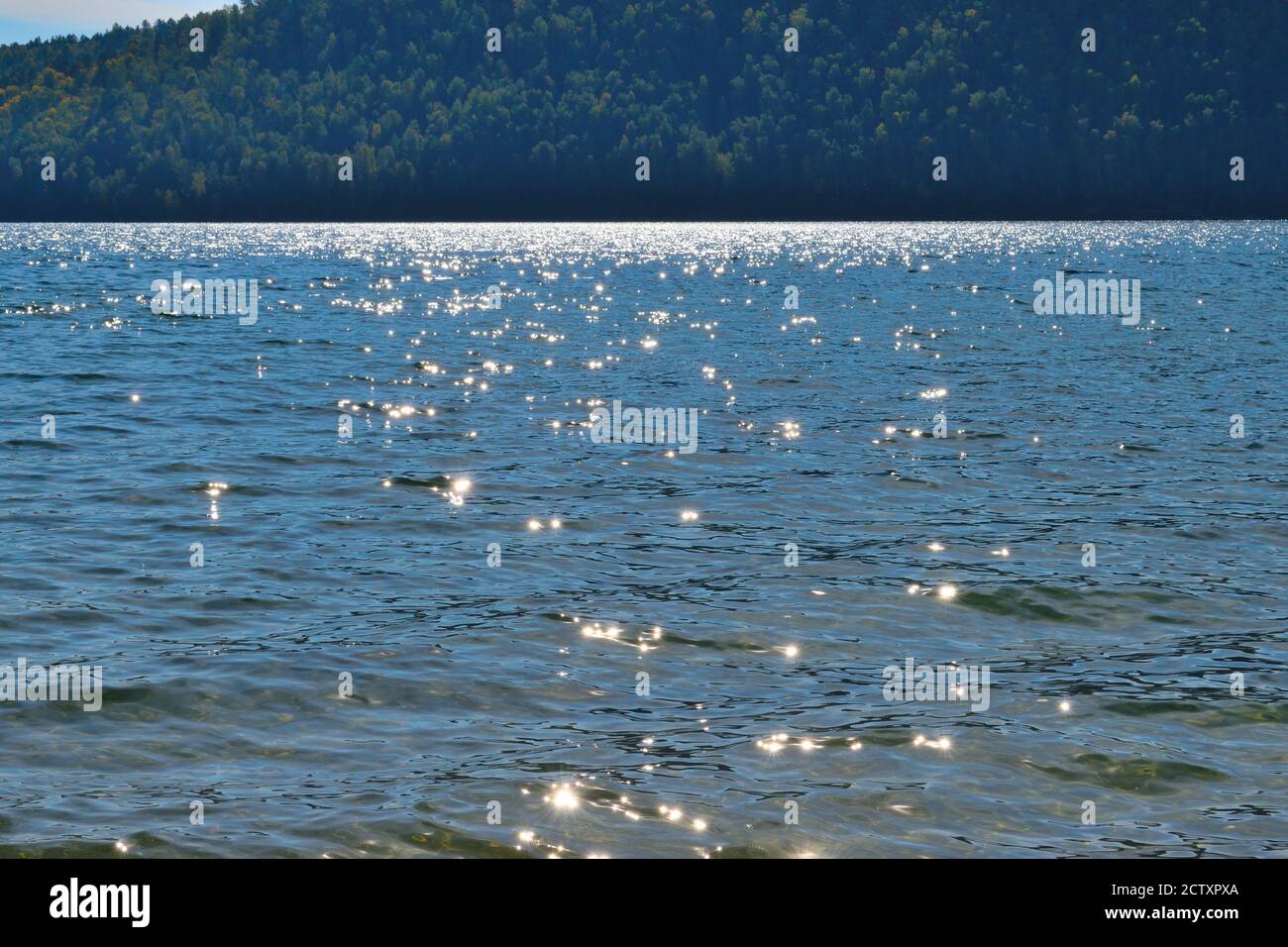 Vista del fiume Angara da Taltsy (vicino alla sorgente, Lago Baikal) Foto Stock