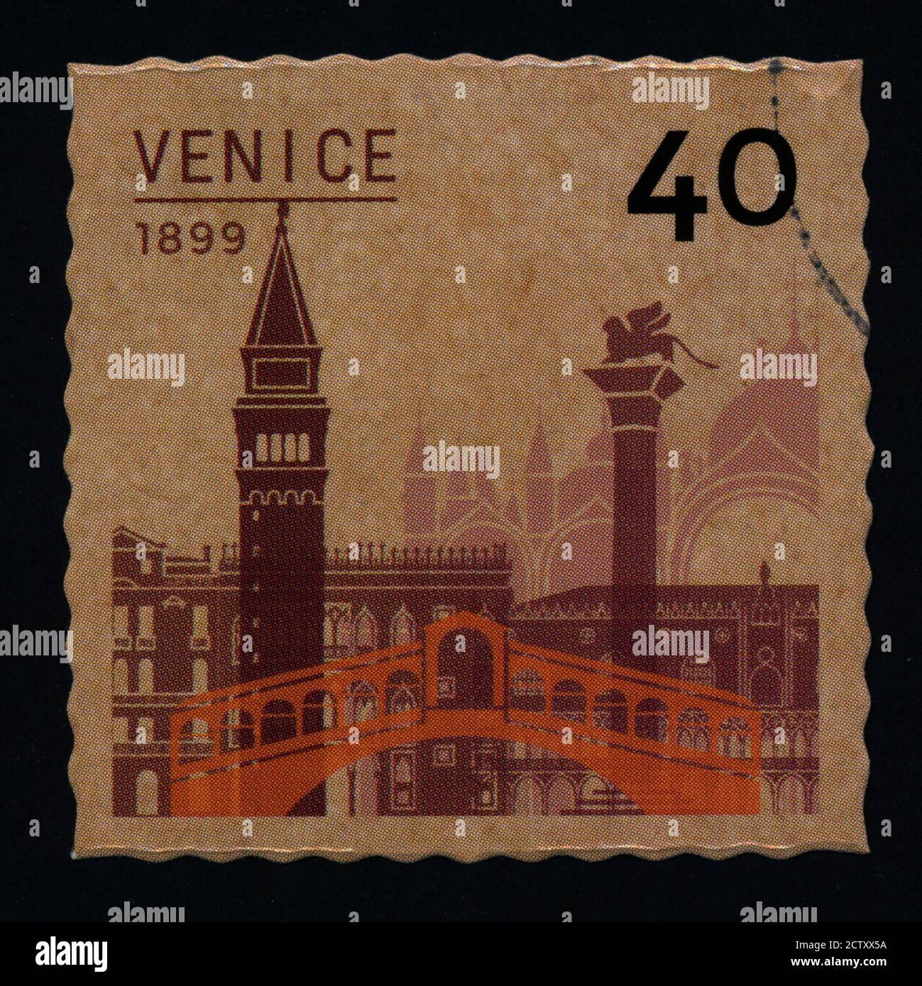 VENEZIA francobolli vecchia architettura dichiara grande formato xxl Foto Stock