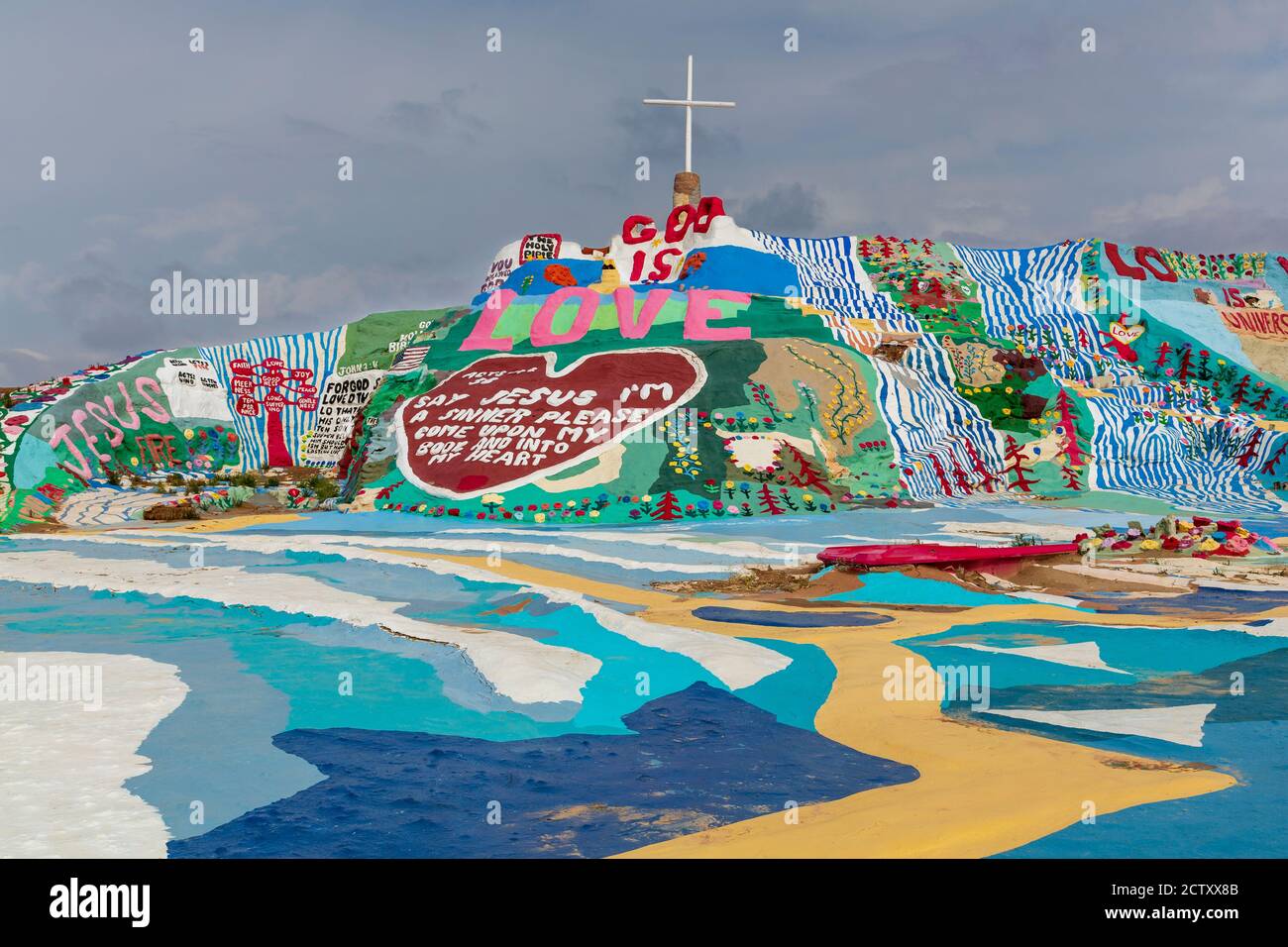 Salvation Mountain, Slab City, Salton Sea, California, Stati Uniti Foto Stock