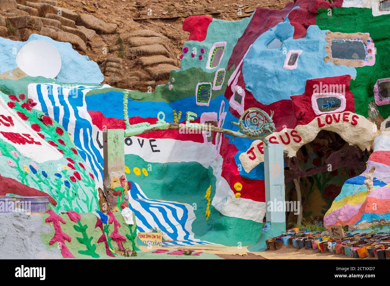 Salvation Mountain, Slab City, Salton Sea, California, Stati Uniti Foto Stock
