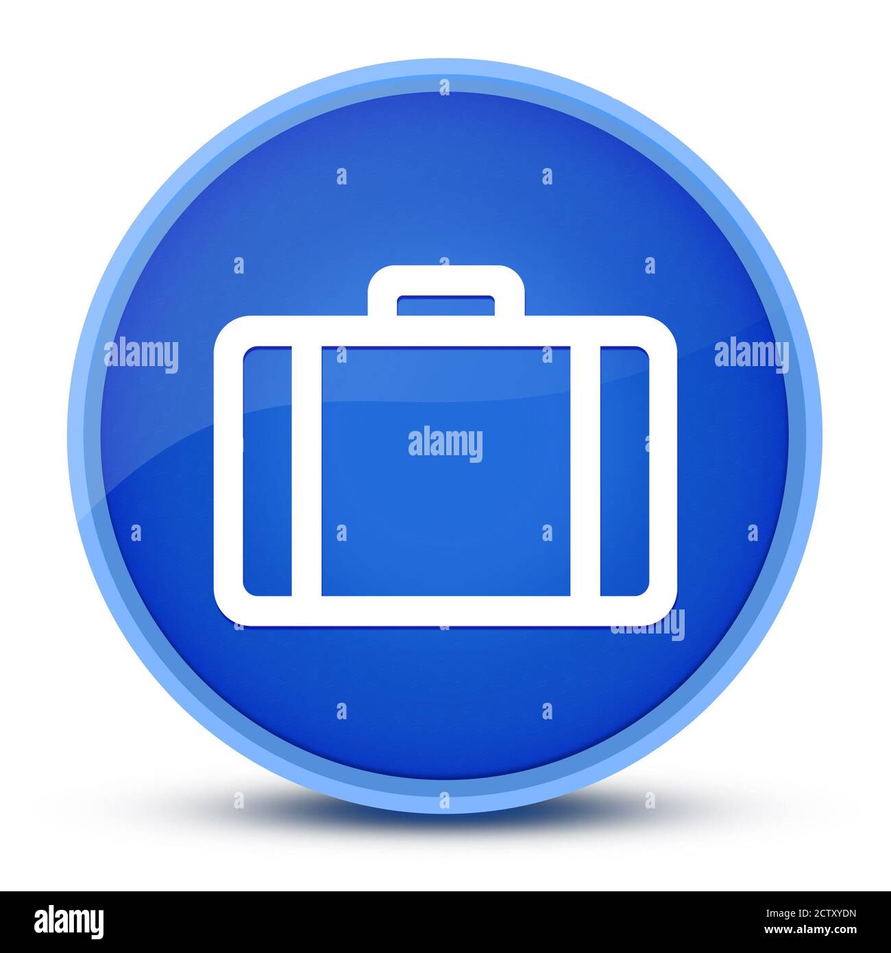 Elegante valigetta con pulsante rotondo lucido blu Foto Stock