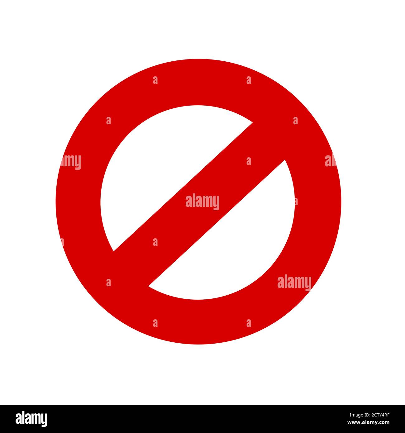 Non consentito Firma isolato su sfondo bianco in stile piatto Foto Stock