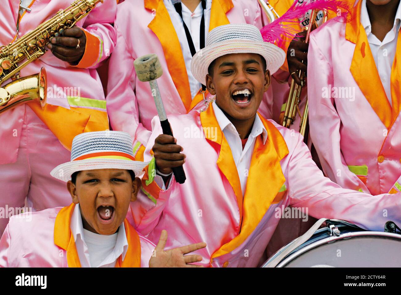 Tradizionale Carnevale di musica Klopse di Città del Capo Foto Stock