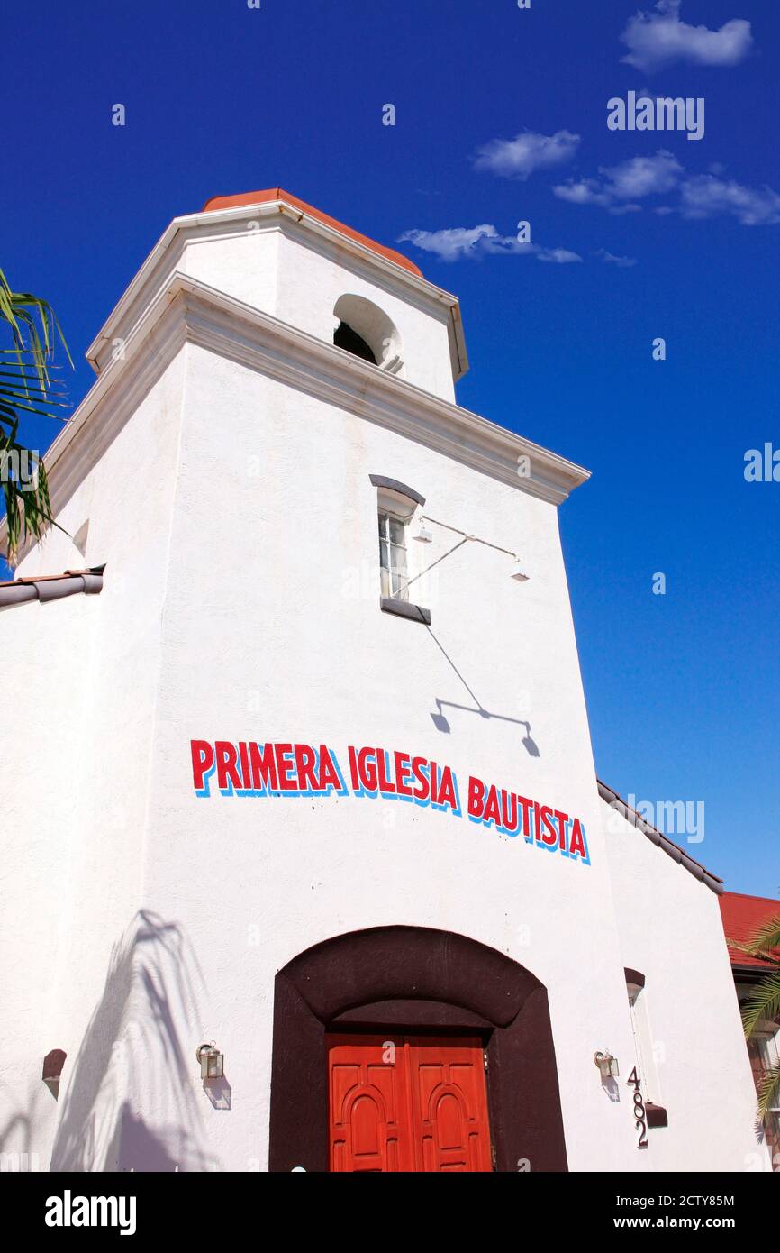 Primera Iglesia Bautista - prima chiesa Battista messicana su S Stone Ave a Tucson, Arizona Foto Stock