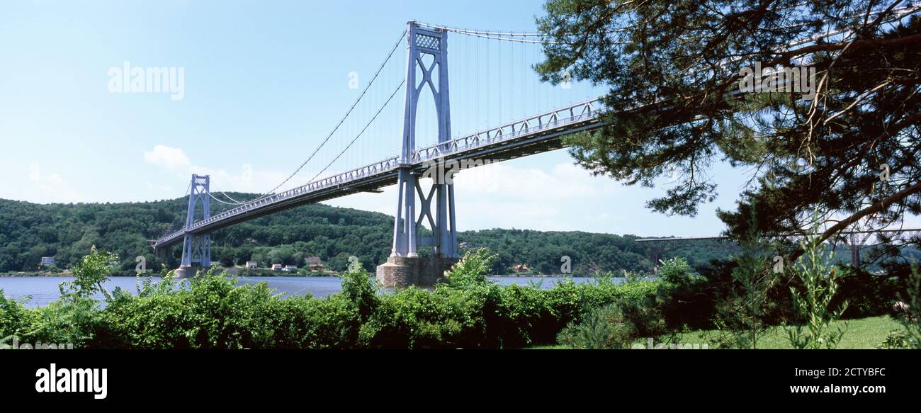 Mid-Hudson Bridge attraverso il fiume Hudson, New York state, Stati Uniti Foto Stock