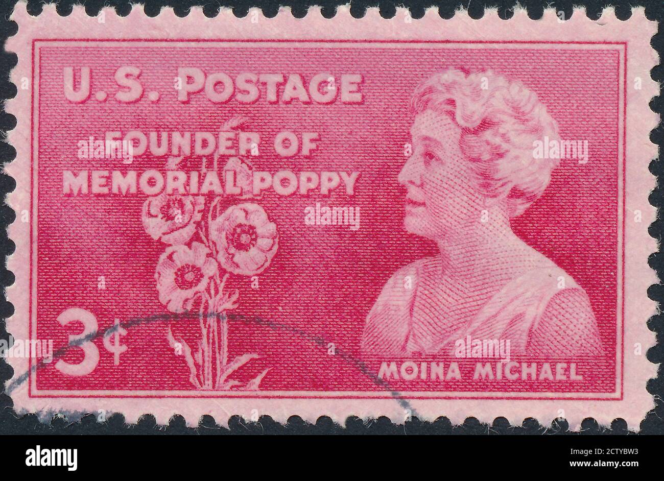 Foto d'oro di Moina Michael Stamp Adulto, Cultura americana, Arcangelo Michael, sfondo nero, colore Image'Richmond, Virginia, USA - 12 luglio 2012: C. Foto Stock