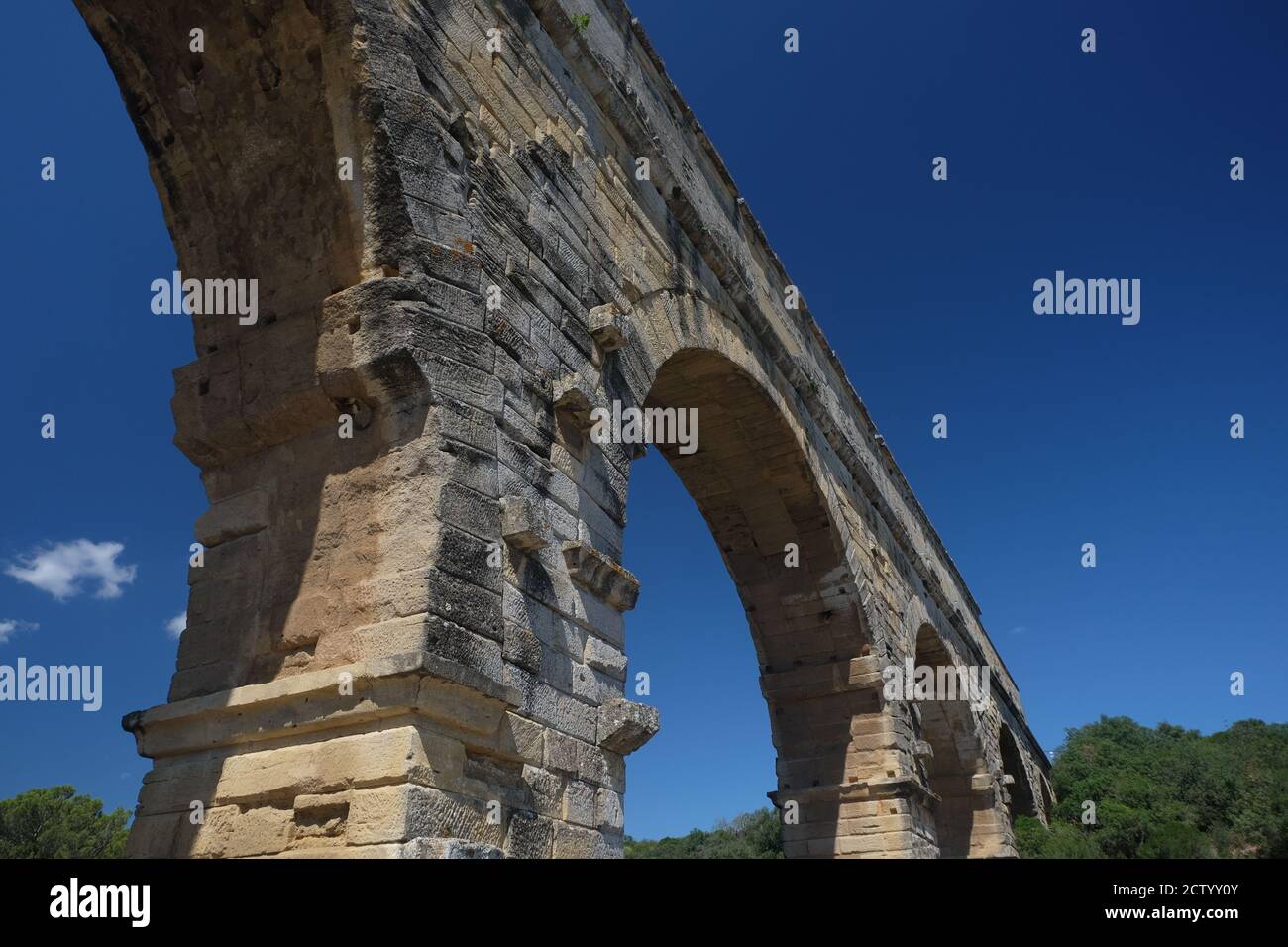 Pont du Gard nel sud della Francia - uno dei I più impressionanti acquedotti romani Foto Stock