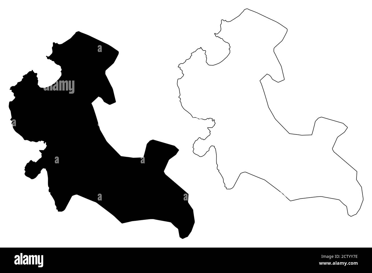 Mwanza Città (Repubblica unita di Tanzania, Regione Mwanza) mappa illustrazione vettoriale, scribbling schizzo Città di Nyanza mappa Illustrazione Vettoriale