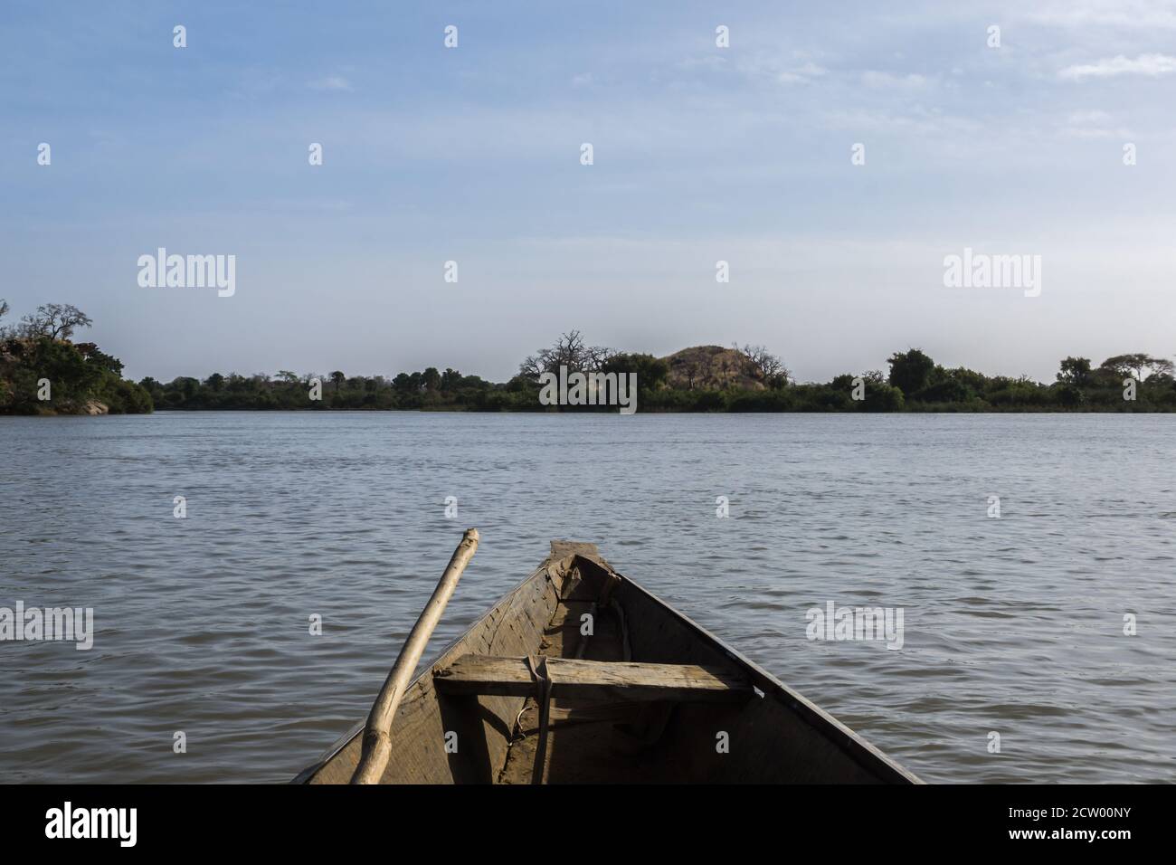 Barca da pesca sul fiume Niger, Niger Foto Stock