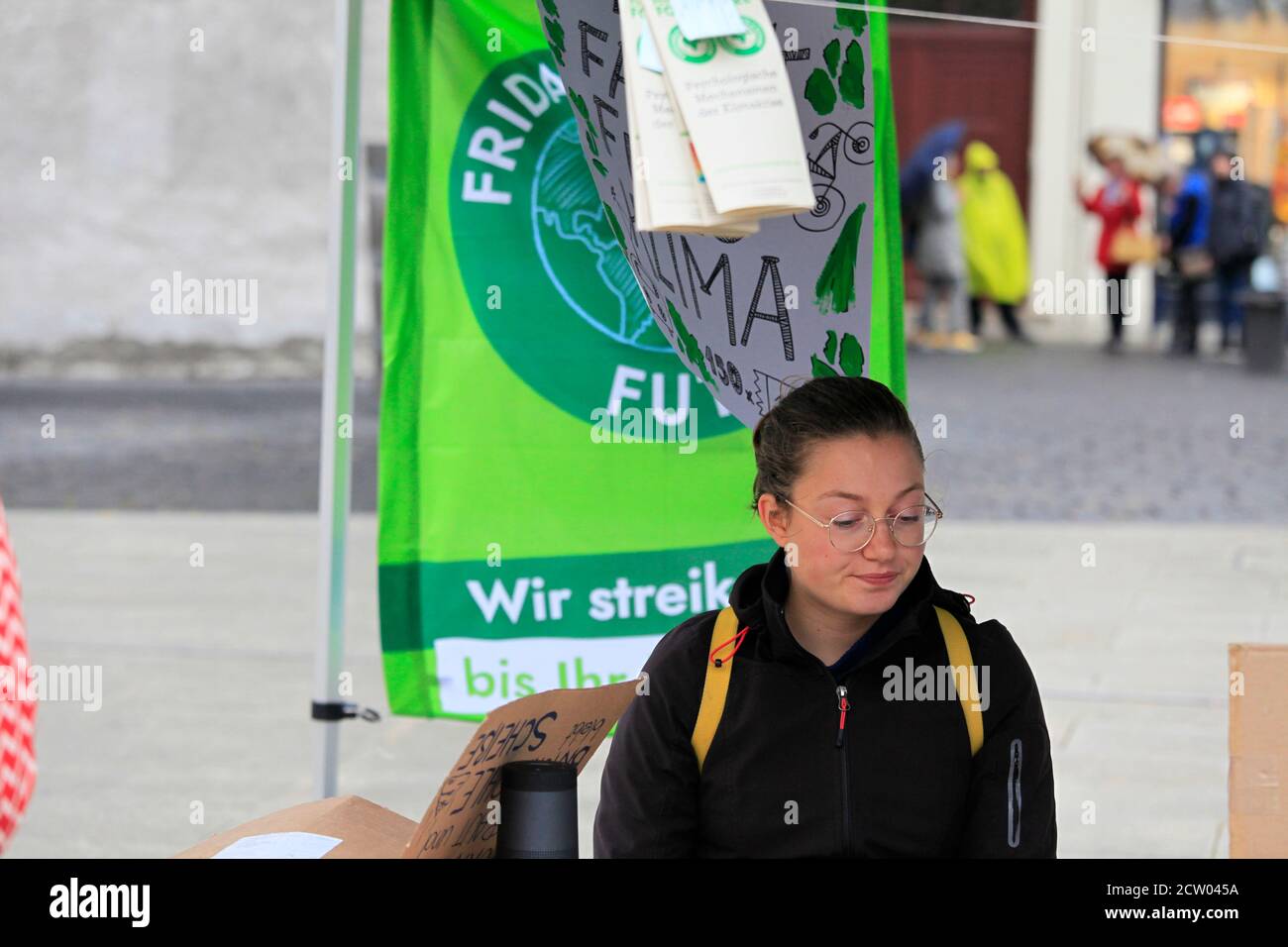 FFF venerdì per il futuro - 5. GLOBALER KLIMASTREIK Marienplatz Görlitz. 25.09.2020 Foto Stock