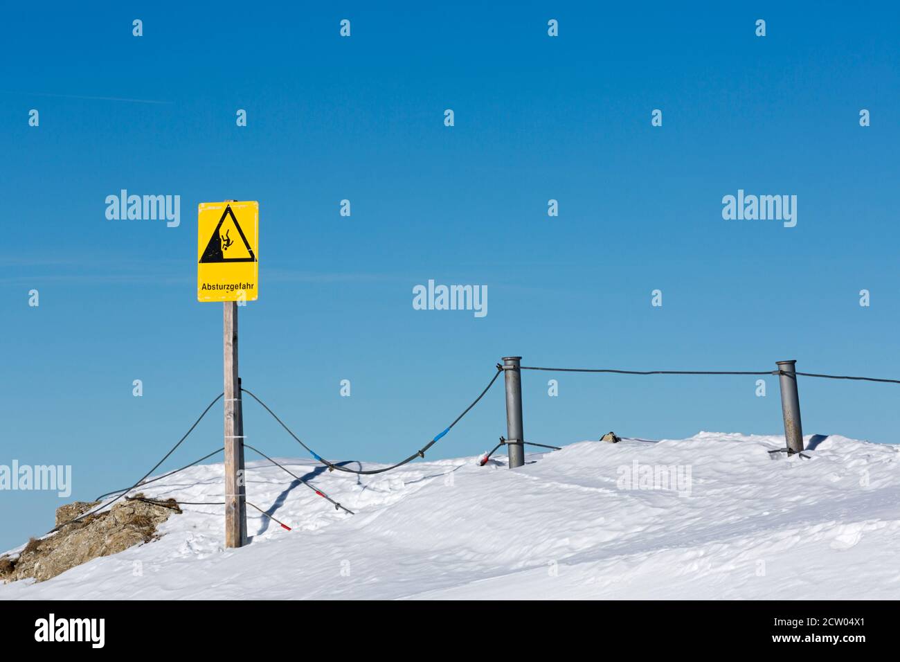 Asturzgefahr, Nebelhorn, Allgäuer Alpen, Oberstdorf Foto Stock