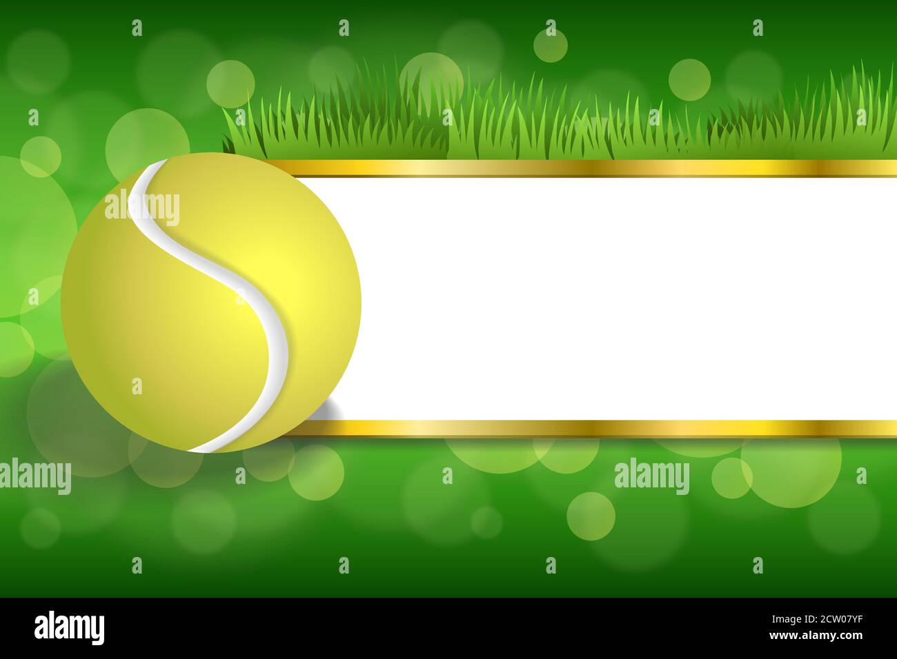 Sfondo astratto verde sport bianco tennis giallo palla oro strisce vettore di illustrazione del telaio Illustrazione Vettoriale