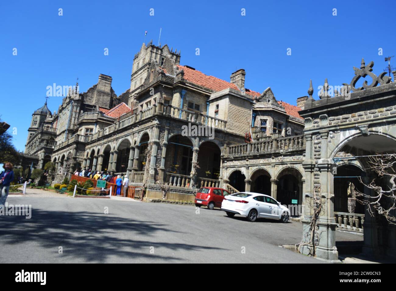 L'Istituto di studi avanzati a Shimla, noto anche come Videregal Lodge, casa di Lord Dufferin costruito in Indo - architettura in stile gotico, selettivo Foto Stock