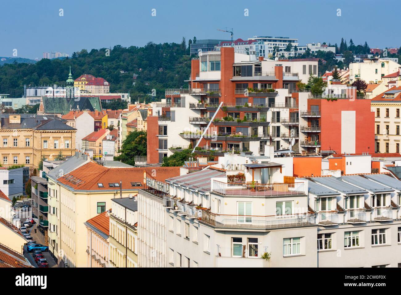 Brno (Brünn): Vecchie e nuove case nella città vecchia, Jihomoravsky, Südmähren, Moravia meridionale, ceco Foto Stock