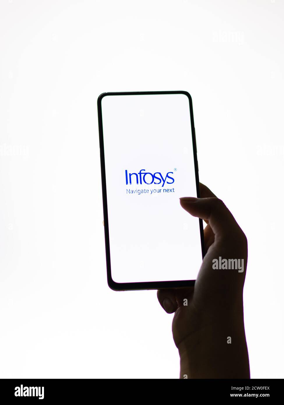 Assam, india - 24 settembre 2020 : il logo di Infosys sull'immagine di scorta dello schermo del telefono. Foto Stock