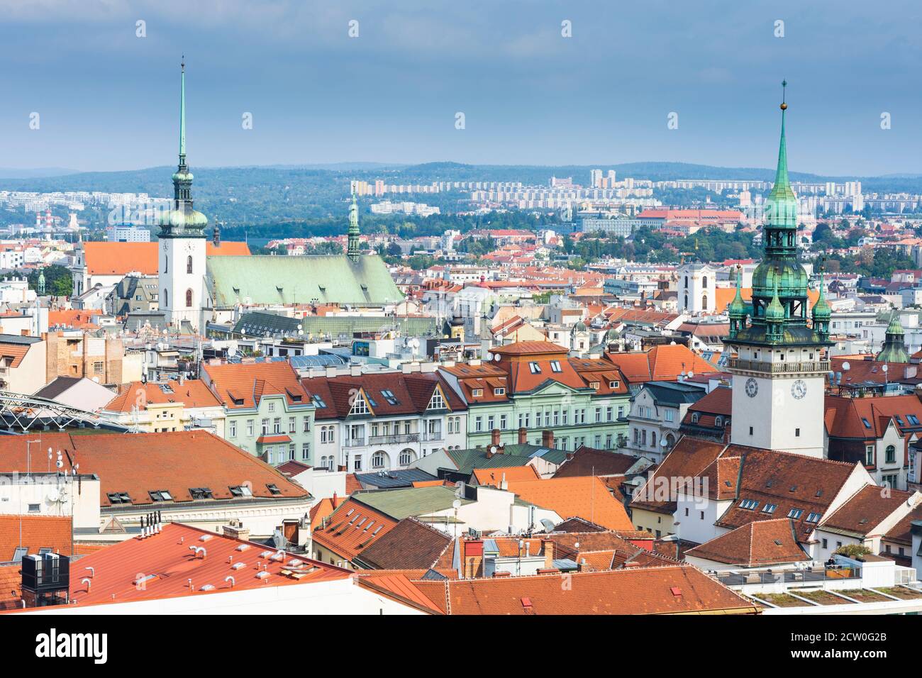 Brno (Brünn): Città vecchia con la torre del municipio della città vecchia, Jihomoravsky, Südmähren, Moravia meridionale, ceco Foto Stock