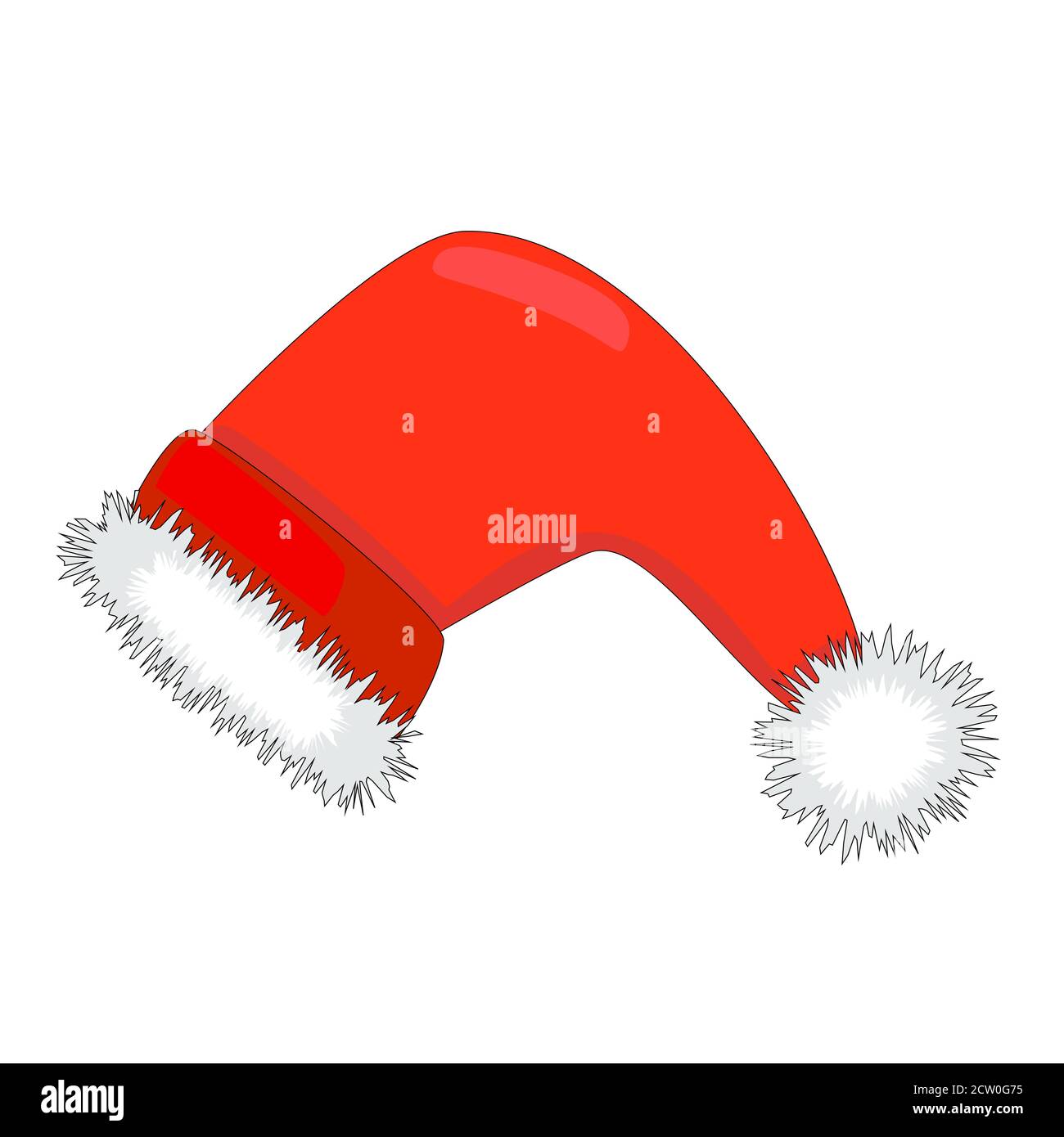 Cappello rosso Babbo Natale isolato su sfondo bianco. Allegra icona del  cappuccio di Natale, simbolo, design, elemento decorativo festivo.  Illustrazione vettoriale stock Immagine e Vettoriale - Alamy
