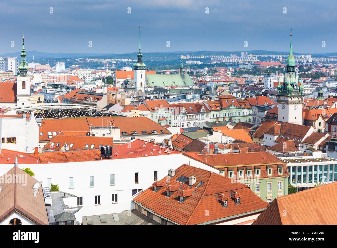 Brno (Brünn): Città vecchia con la torre del municipio della città vecchia, Jihomoravsky, Südmähren, Moravia meridionale, ceco Foto Stock