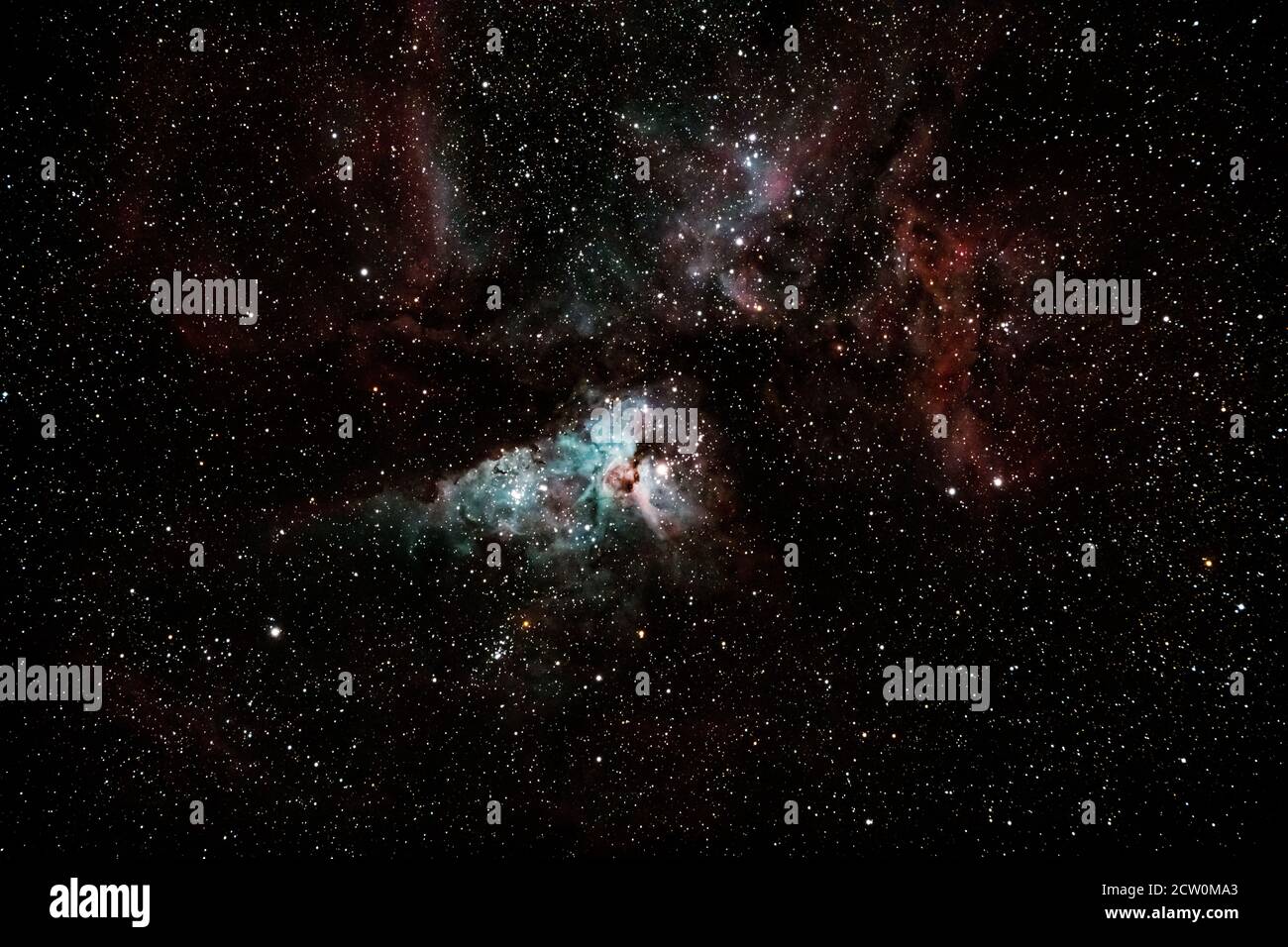 La Carina Nebula si trova nel braccio Sagittario di La Via Lattea ed è uno degli oggetti più luminosi nel cielo notturno Foto Stock