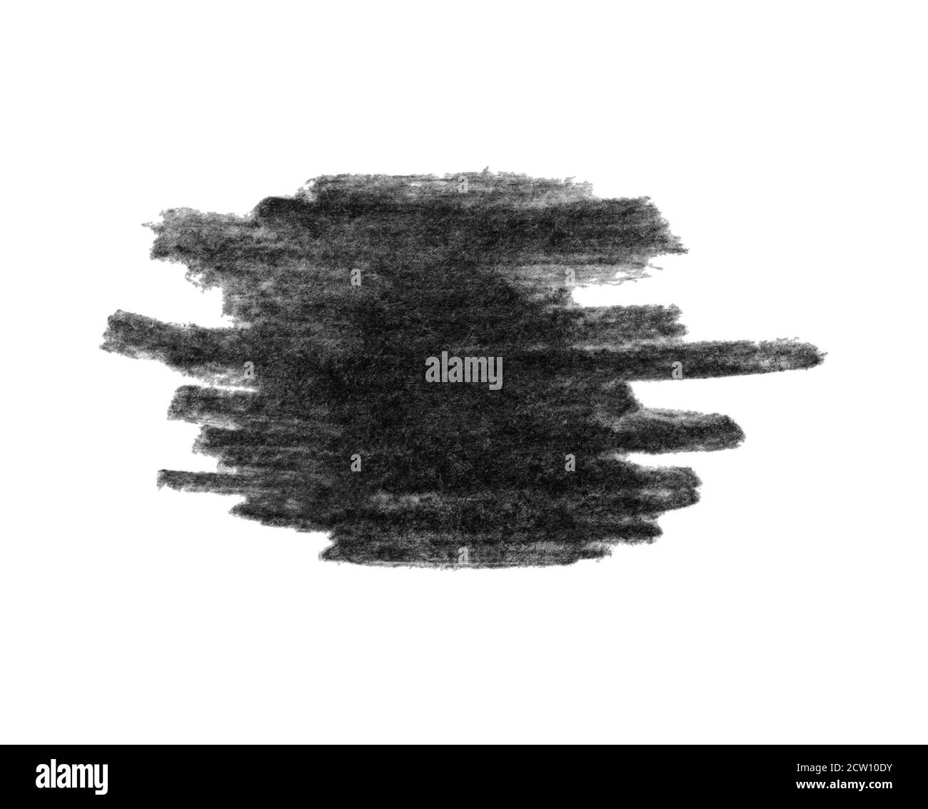 Nero grunge carbone inchiostro crayon banner isolato su sfondo bianco Foto Stock