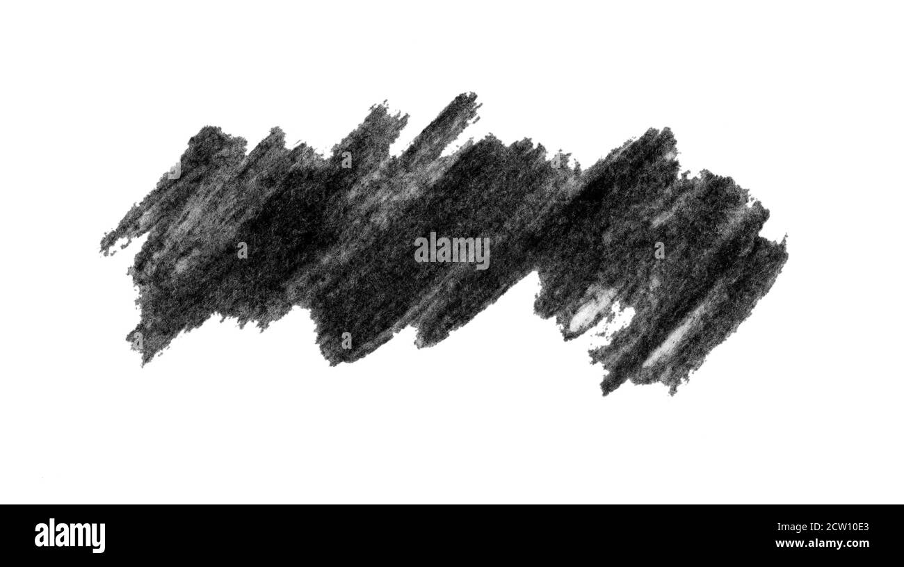 Nero grunge carbone inchiostro crayon banner isolato su sfondo bianco Foto Stock