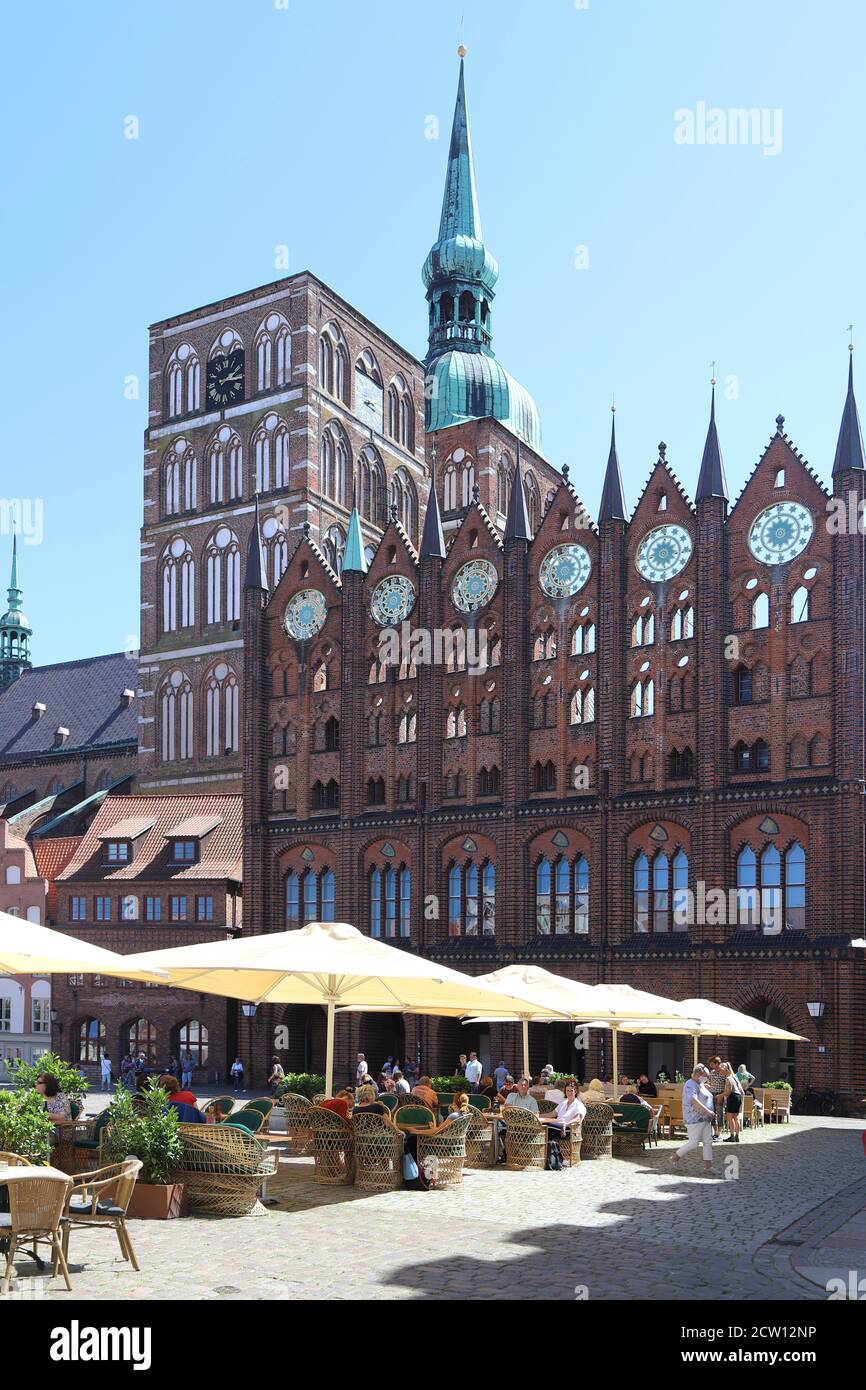 Mercato Vecchio di Stralsund Foto Stock