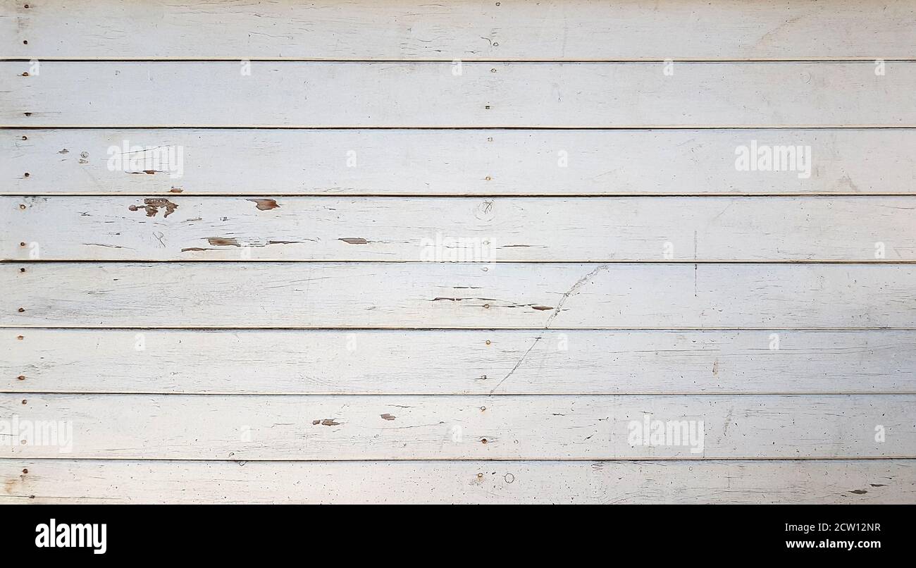 Struttura bianca e nera di tavole di legno vergini. Primo piano Foto Stock