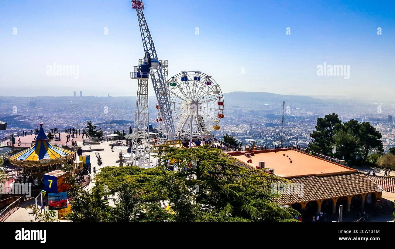 Parco divertimenti Tibidabo. Barcellona, Spagna Foto Stock