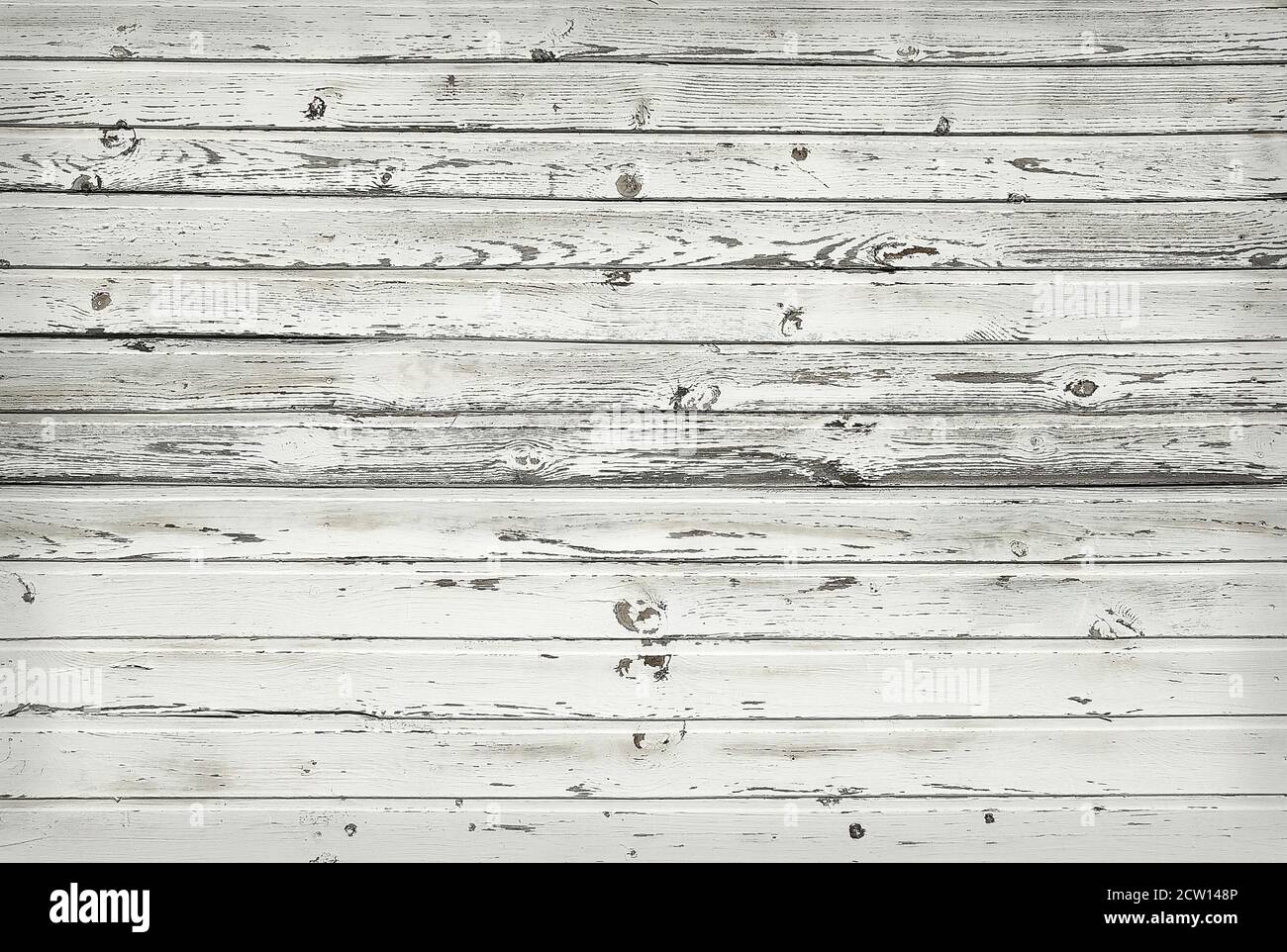 Struttura bianca e nera di tavole di legno vergini. Primo piano Foto Stock