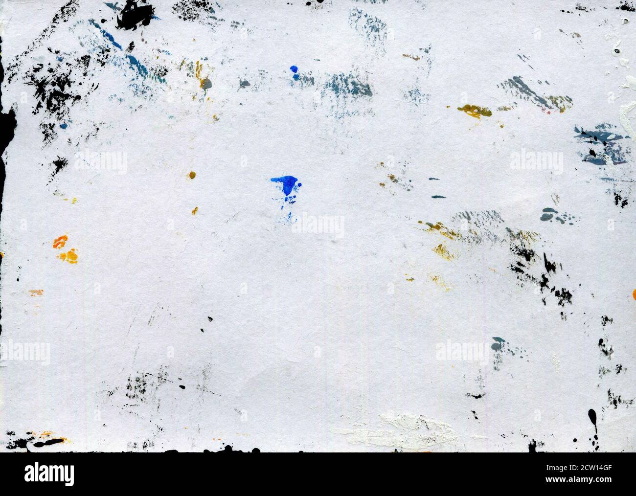 Trama del foglio di carta con gocce acquerello Foto Stock