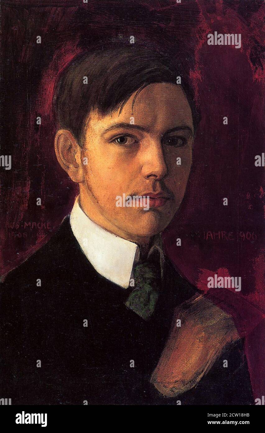 Autoritratto del pittore espressionista tedesco, August Macke (1887-1914), olio su tela, 1906 Foto Stock