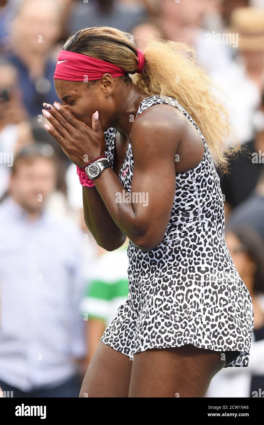 FLUSHING NY- Settembre 07: Serena Williams, a donne singoli Finals giorno quattordici del 2014 US Open al USTA Billie Jean King National Tennis Center il 7 settembre 2014 nel quartiere di lavaggio del Queens Borough of New York City People: Serena Williams Foto Stock