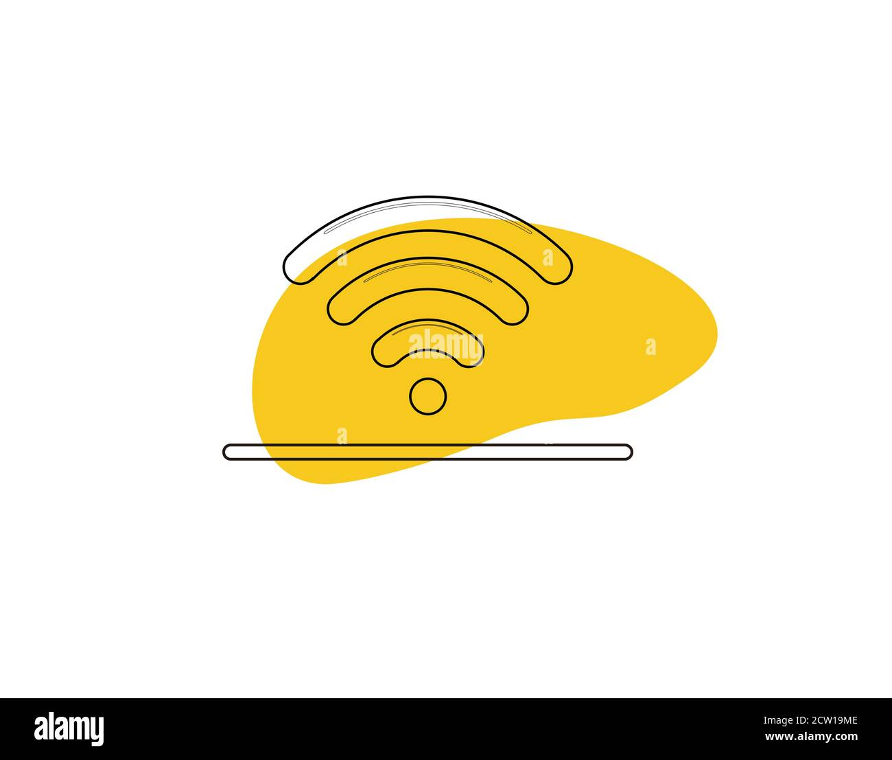 Icona Wireless Fidelity Flat su sfondo bianco nell'illustrazione vettoriale Illustrazione Vettoriale