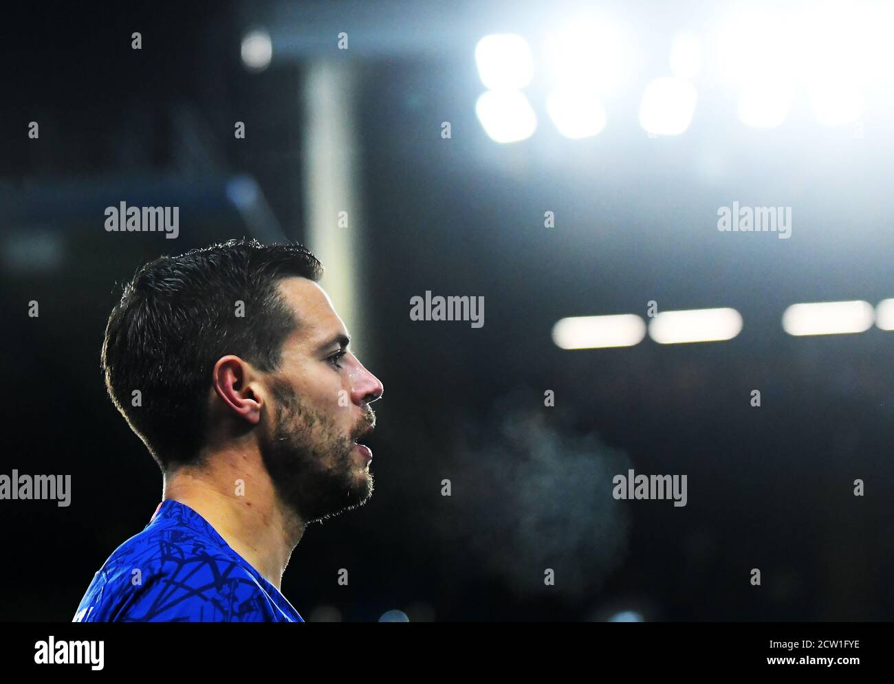 LONDRA, INGHILTERRA - 26 FEBBRAIO 2020: Cesar Azpilicueta di Chelsea ha ritratto durante il 16 UEFA Champions League Round del 2019/20 tra il Chelsea FC e Bayern Monaco a Stamford Bridge. Foto Stock