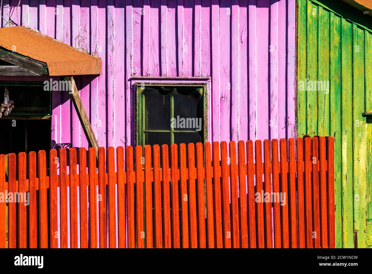 Recinzione colorata e legno; Salida; Colorado; USA Foto Stock
