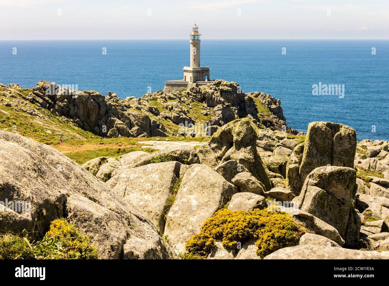 Malpica de Bergantinos, Spagna. Il faro di Punta Nariga in Galizia Foto Stock