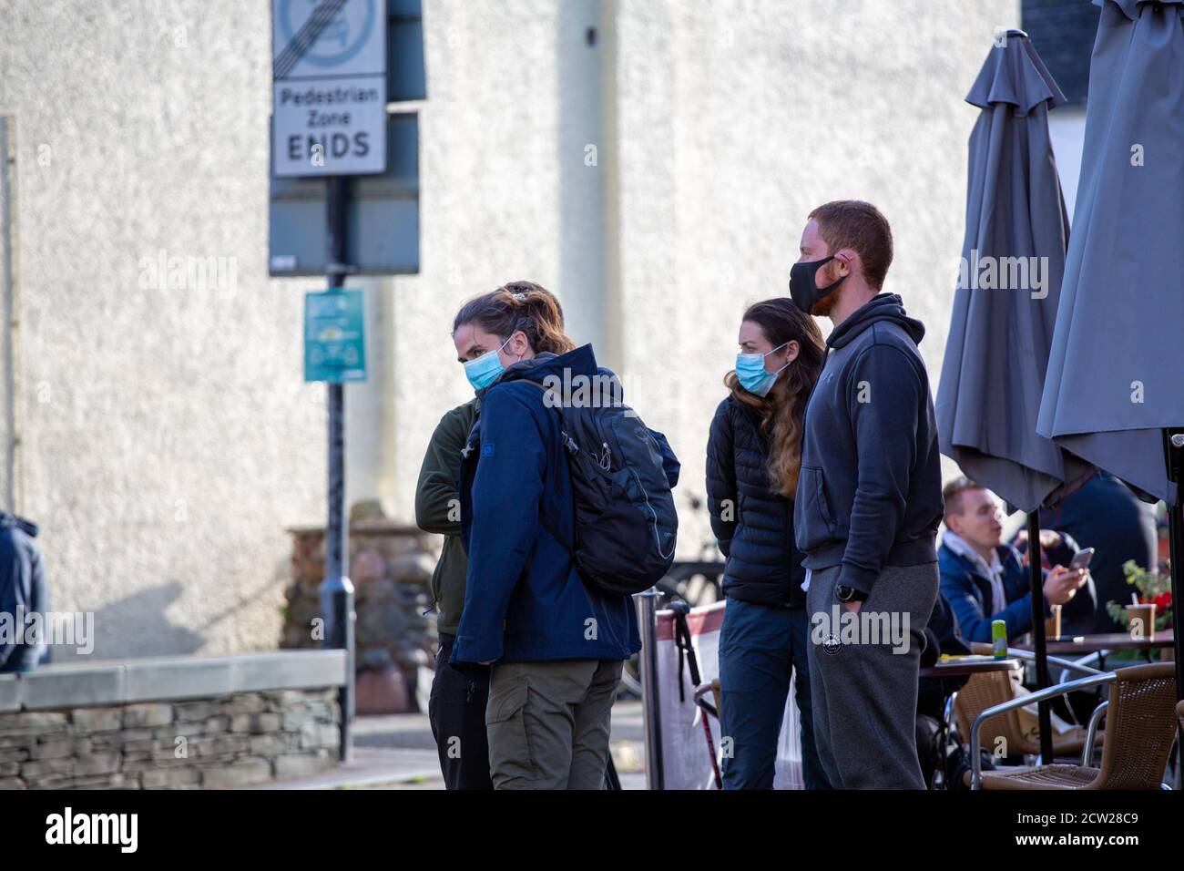 Keswick, Cumbria, Regno Unito. 26 Settembre 2020. Con il numero R in aumento la vita va su i Keswick nel Distretto Inglese del Lago che è fortemente dipendente dal commercio di ospitalità e dal credito turistico: PN News/Alamy Live News Foto Stock