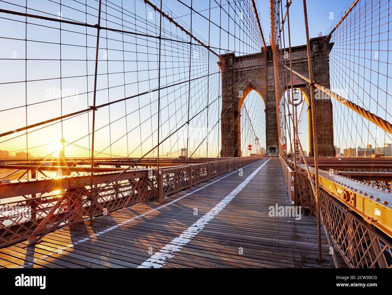 Ponte di Brooklyn a New York City. Foto Stock
