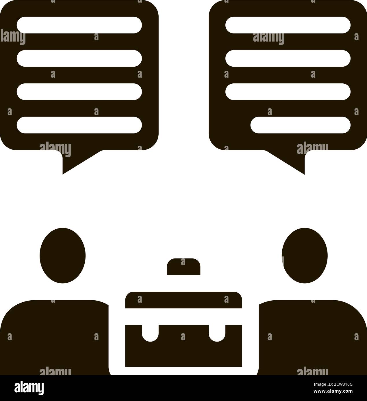 Affare conversazione di due uomini d'affari icona Vector Glyph Illustrazione Illustrazione Vettoriale