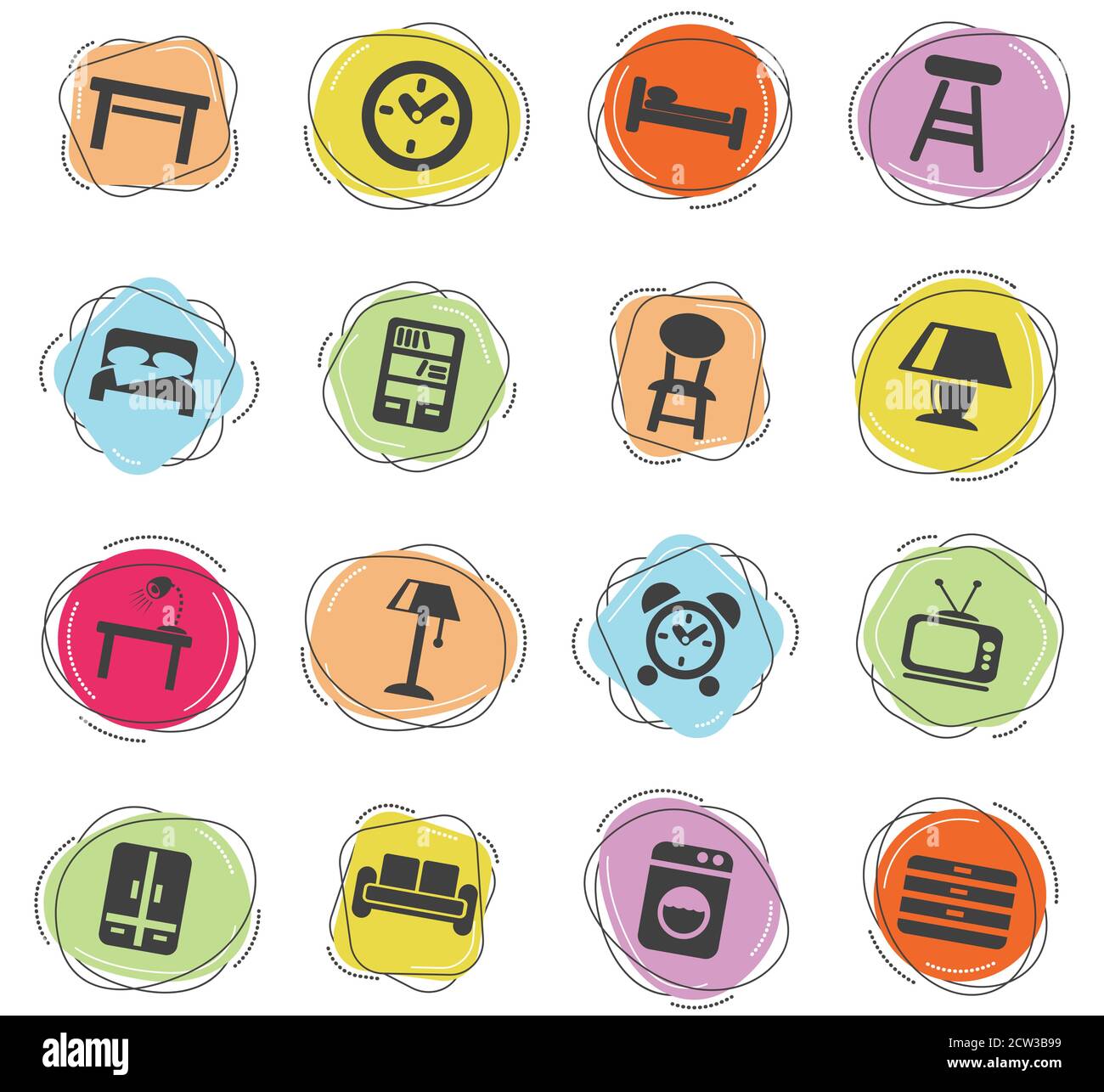 Mobilio icona impostare Illustrazione Vettoriale