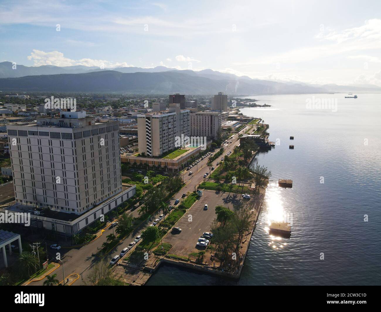 Kingston Harbour, Giamaica, alba Foto Stock